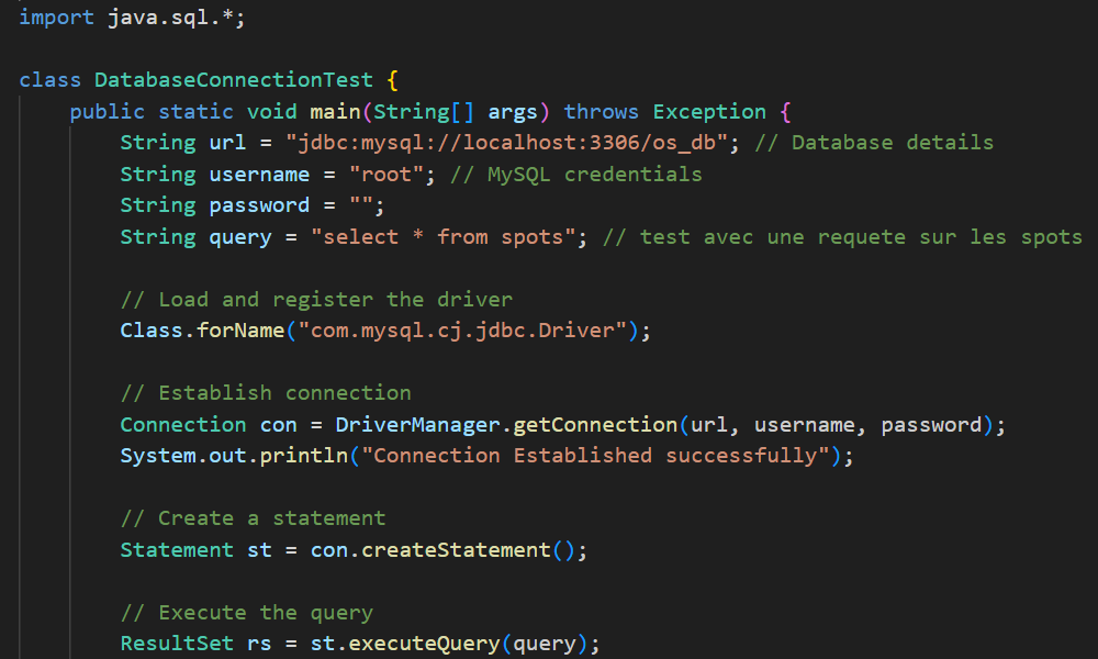 Composants back-end pour l'application Ourcq'Spot